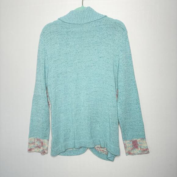 90s GIZEL Knit Cardigan Size 1X Button Snaps Crochet‎ Detail Acrylic Stretch - Picture 8 of 13